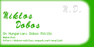 miklos dobos business card